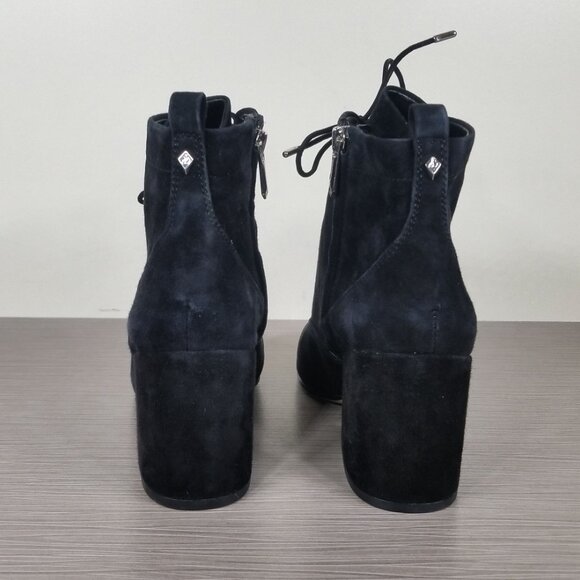 Sam Edelman Tate Lace-Up Bootie, Black Suede, Womens Size 8 M / 38 - Picture 6 of 13